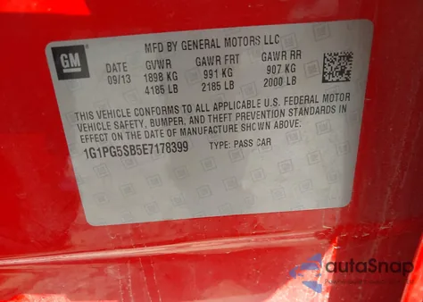 2014 Chevrolet Cruze Ltz from USA, damaged, VIN 1G1PG5SB5E7178399